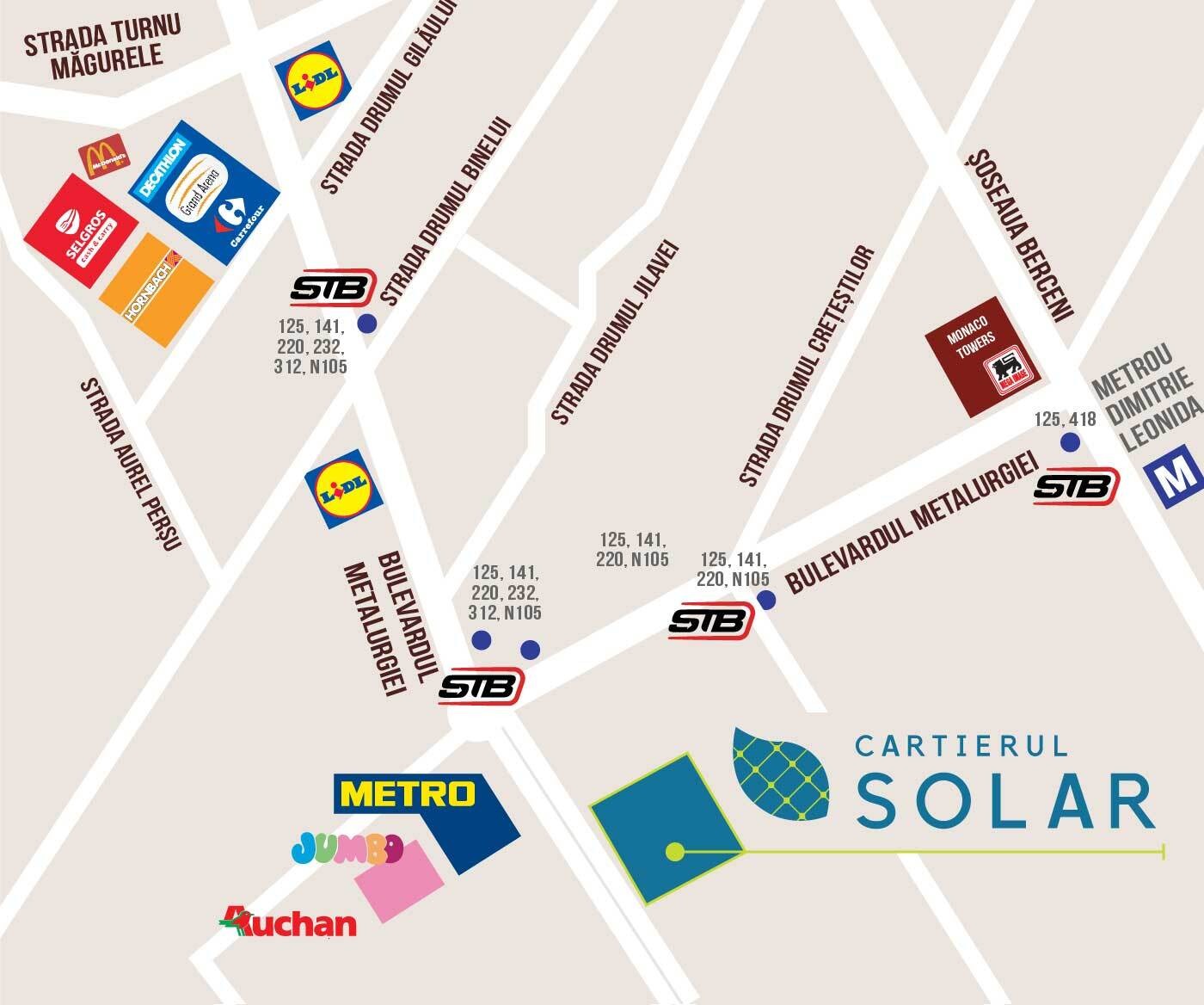 Locatie cartierul solar